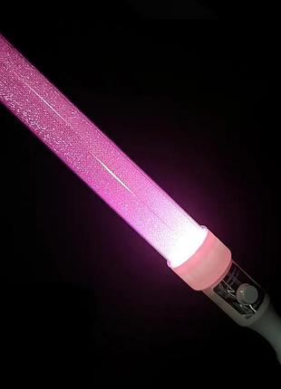 Светящаяся led палочка неоновая, светодиодный жезл с кнопкой, розовый