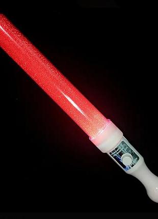 Светящаяся led палочка неоновая, светодиодный жезл с кнопкой, красный
