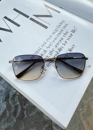 Очки солнцезащитные женские прямоугольные uv400 сине-желтые