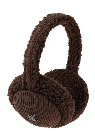 Теплые наушники зимние меховые ушка тедди teddy+вельвет kentavr шоколадные