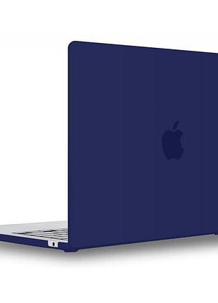 Чехол-накладка hardshell для macbook air m1 13,3" (a1932 / a2179 / a2337) navy blue matte темно синий матовий ультратонкий