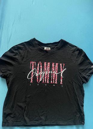 Чорна жіноча футболка tommy jeans "original" — стан ідеальний! l