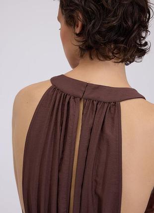 Довга коричнева сукня massimo dutti