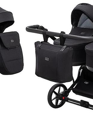 Коляска 2 в 1 для двойни adamex leo duo tip tk-53 черный