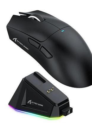 Мышь беспроводная игровая attack shark x11 c док станцией черный