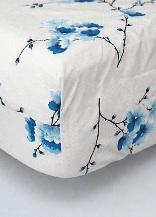 Простирадло на резинці moon&star blue sakura бязь gold люкс 150х200х20 см (ms-850001652)