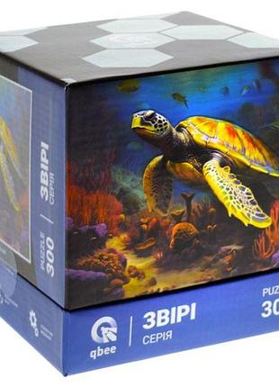 Пазл черепаха 300 деталей qbee яркие пазлы подводный мир 300 для детей и взрослых серия звери