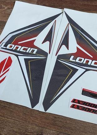 Качетсвенный красные loncin лонкин лонкін наклейки на мотоцикл пластик лонсин lx300gy sx2 pro лонцин лонцін лось оракал