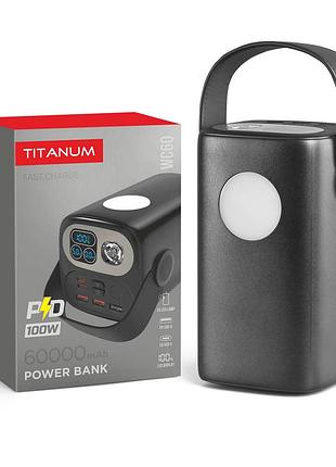 Повербанк 60000mah titanum wc60 pd100w black