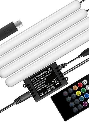 Led подсветка для автомобиля rgb led usb 5v с пультом интерьер автомобиля 72 led light bar strip