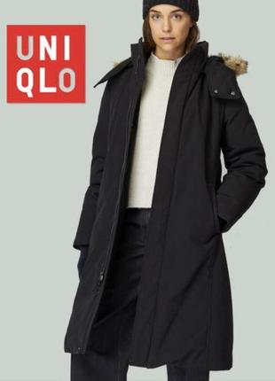 Теплая, непромокаемая куртка юникло, uniqlo women hybrid down ultra warm long coat