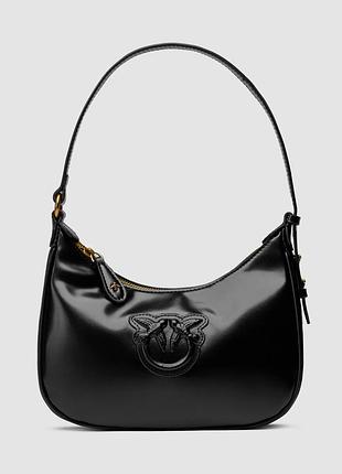 💎 pinko half moon bag simply black with leather buckle