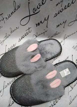 Тапочки кімнатні з штучним хутром. 36-41р