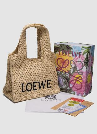 💎 loewe medium font tote in raffia 4