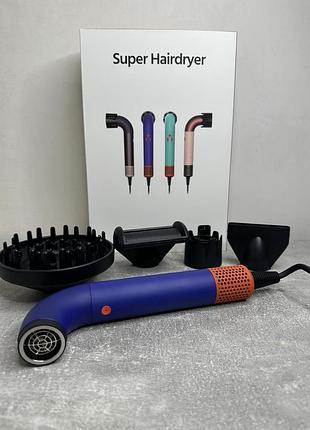 Фен для волос hd18 supersonic r professional hair dryer curly+coily vinca blue/rose | синий