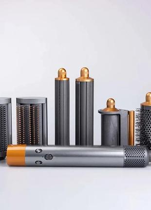 Преміум стайлер airwrap complete long hs05 — відтінок gold/nickel | сірий нікель