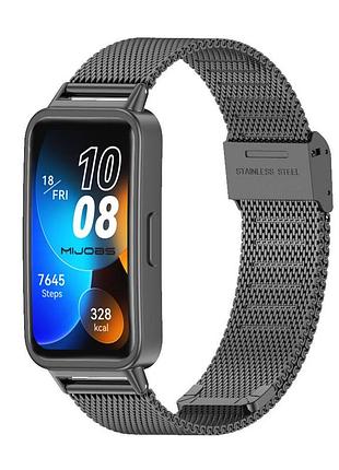 Металлический нержавеющий ремешок mijobs для huawei band 9 черный