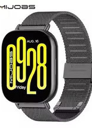 Металлический ремешок mijobs для amazfit gtr 2 и gtr 2e черный миланское плетение