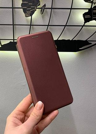 Чехол-книжка business leather для samsung m14 5g,кожаный качественный чехол-книжка самсунг m14 5g (бордовый)
