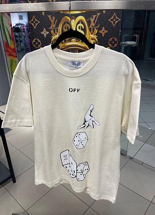 Футболка мужская / женская молочная кремовая off white