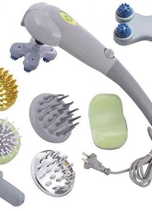 Ручной вибрационный массажер для тела maxtop magic massager 8 в 1 с инфракрасным излучением портативный .