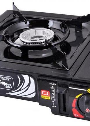 Портативная газовая плита двойного действия с адаптером в кейсе max