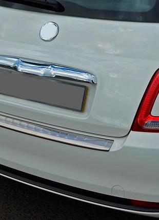 Накладка на задний бампер 3d/cabrio (omsaline, нержавейка) для fiat 500/500l 2013-2022 гг