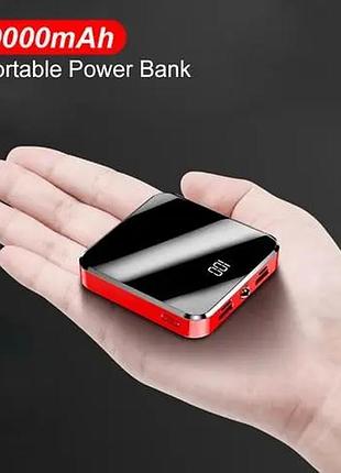 Mini power bank blue 20000 mah 2 usb input+2 usb output дисплей швидка зарядка. портативна зарядка зовнішній акумулятор синій. червоний