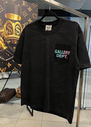 Футболка мужская / женская черная осенняя весенняя летняя gallery dept.