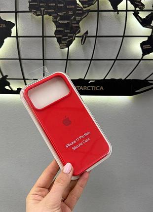 Silicone case чохол з мікрофіброю для iphone 17 pro max,чохол-бамбер для айфон 17 про макс (червоний)
