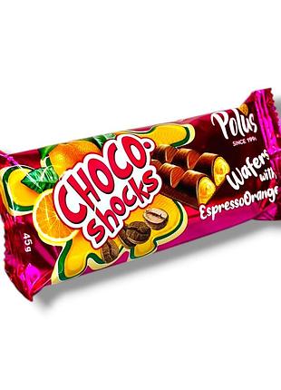 Вафли choco-shocks кофе апельсин 45г полюс
