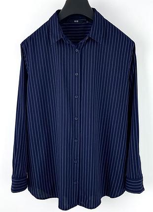 Жіноча сорочка на ґудзиках у смужку, з довгим рукавом uniqlo розмір xl