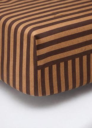 Простынь на резинке moon&star coffee stripe бязь gold люкс 140х200х25 см (ms-850001910)