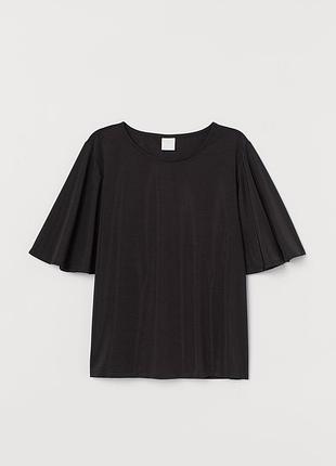 Черная блуза h&amp;m с рукавами-крылышками в размере s