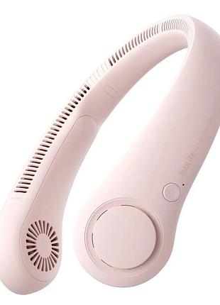 Вентилятор на шею jisulife fa14 neck fan life3 портативный, 4000mah, 13 часов работы - розовый