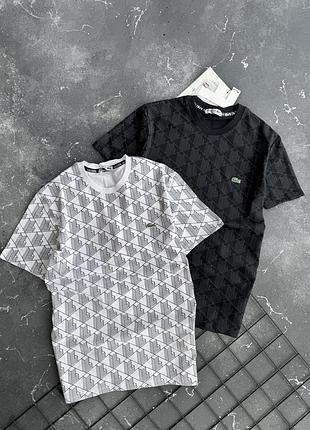 Чоловіча футболка lacoste | чорна та біла | бавовна | s-xxl | туреччина