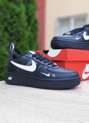 Классные женские кроссовки nike air force 1 lv8 чёрные с белым2 фото