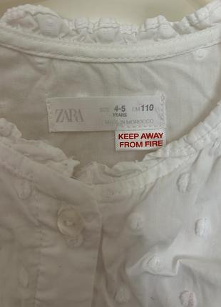 Блуза біла для дівчинки zara 3