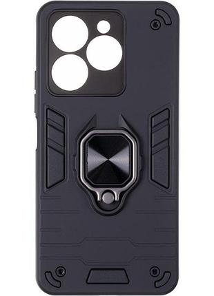 Чехол fiji defence для infinix smart 8 (x6525) защитный бампер с кольцом подставкой black