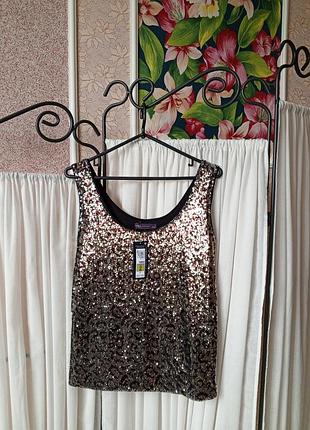 Красива якісна блуза в паєтки з леопардовим прінтом m&s collection.