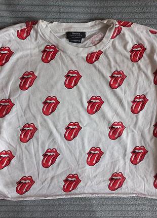Женская футболка bershka the rolling stones (размер s)