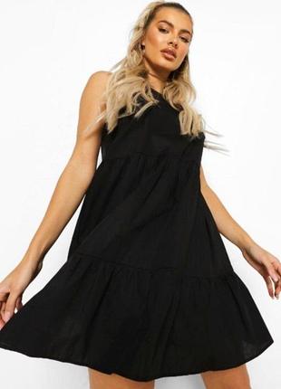 Чорна сукня boohoo вільного шиття | розмір m