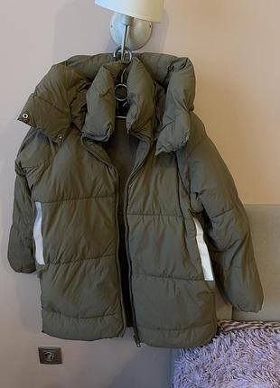 Пуховик zara хакі