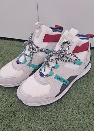 Lacoste брендовые кроссовки - высокие кроссовки унисекс - кроссовки lacoste