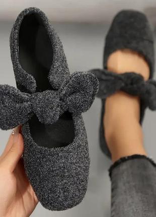 Деми балетки со съемным бантиком🩶🖤