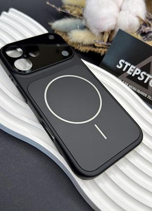Чохол для iphone 16 plus з magsafe і лінзами на камеру скляний матовий glass acrylic case