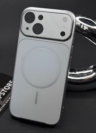 Чохол для iphone 15 з magsafe і лінзами на камеру скляний матовий glass acrylic case