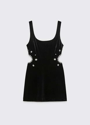 Велюровое платье zara бархатное платье zara бархат стразы