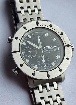 Вінтажний годинник seiko chronograph із кварцовим механізмом серії 7t32.