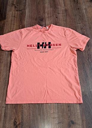 Мужская уникальная футболка helly hansen с большим лого оригинал